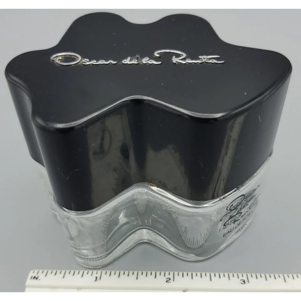 1977 Oscar de la Renta VTG Empty Perfume Bottle 2 oz Eau de‎ Toilette Black Cap